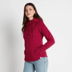 Acer Womens Knitlook Fleece Hoody - Cerise Marl