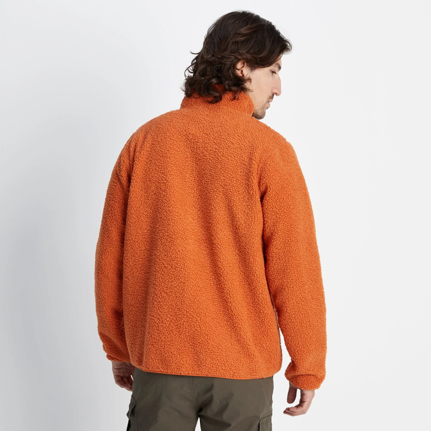 Adams Mens Sherpa Half Zip Fleece - Dark Orange - Image 6