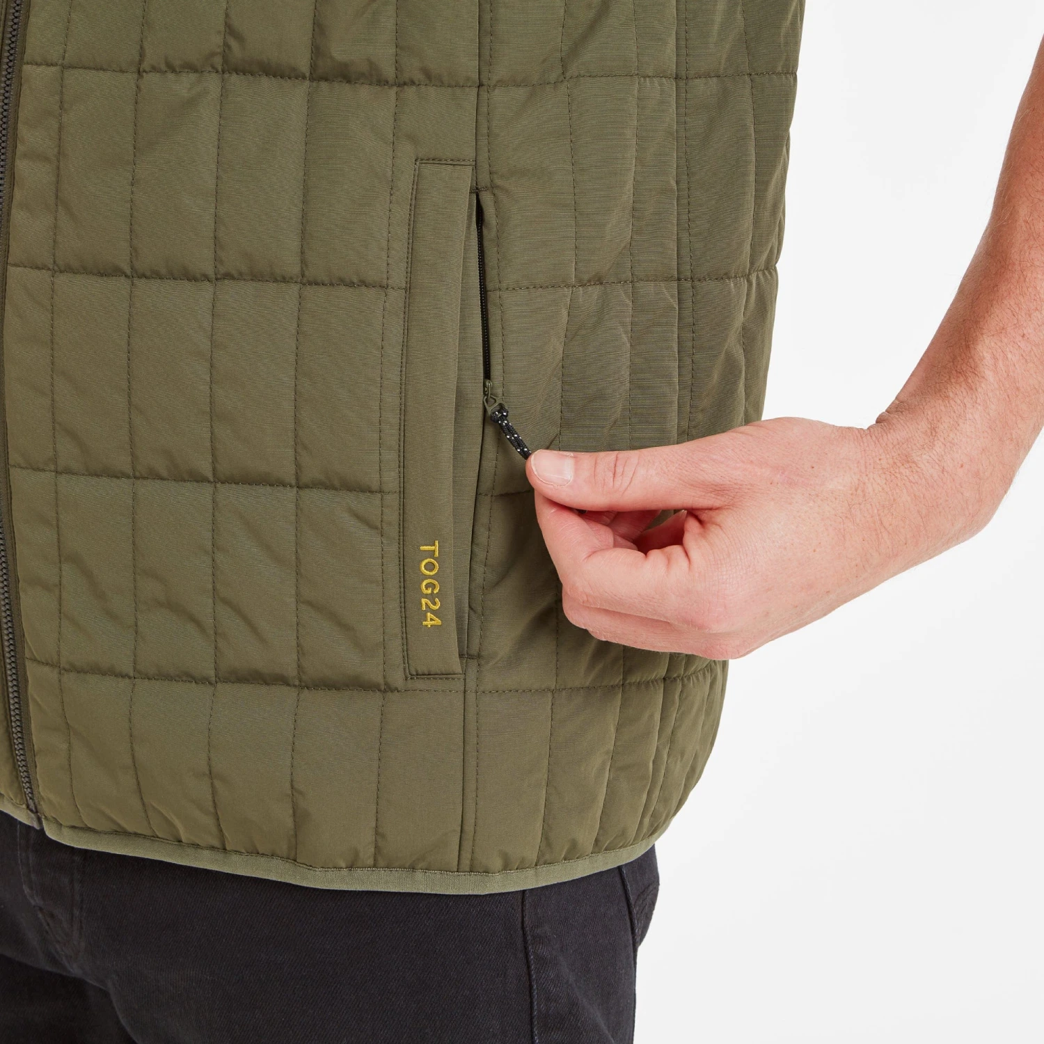 Ashmore Mens Padded Gilet - Khaki - Image 5
