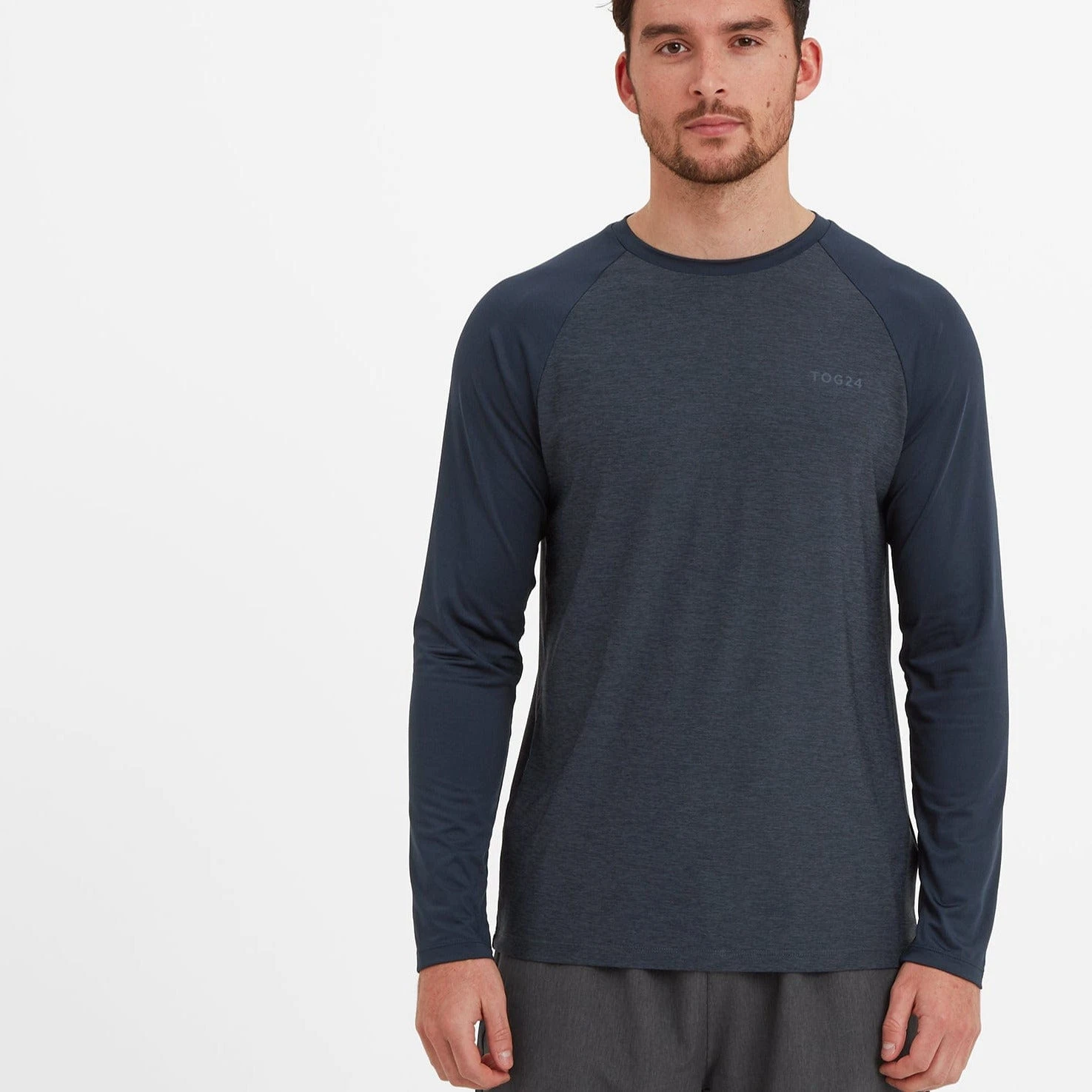 Baldwin Mens Long Sleeve Tech T-Shirt - Dark Indigo - Image 2