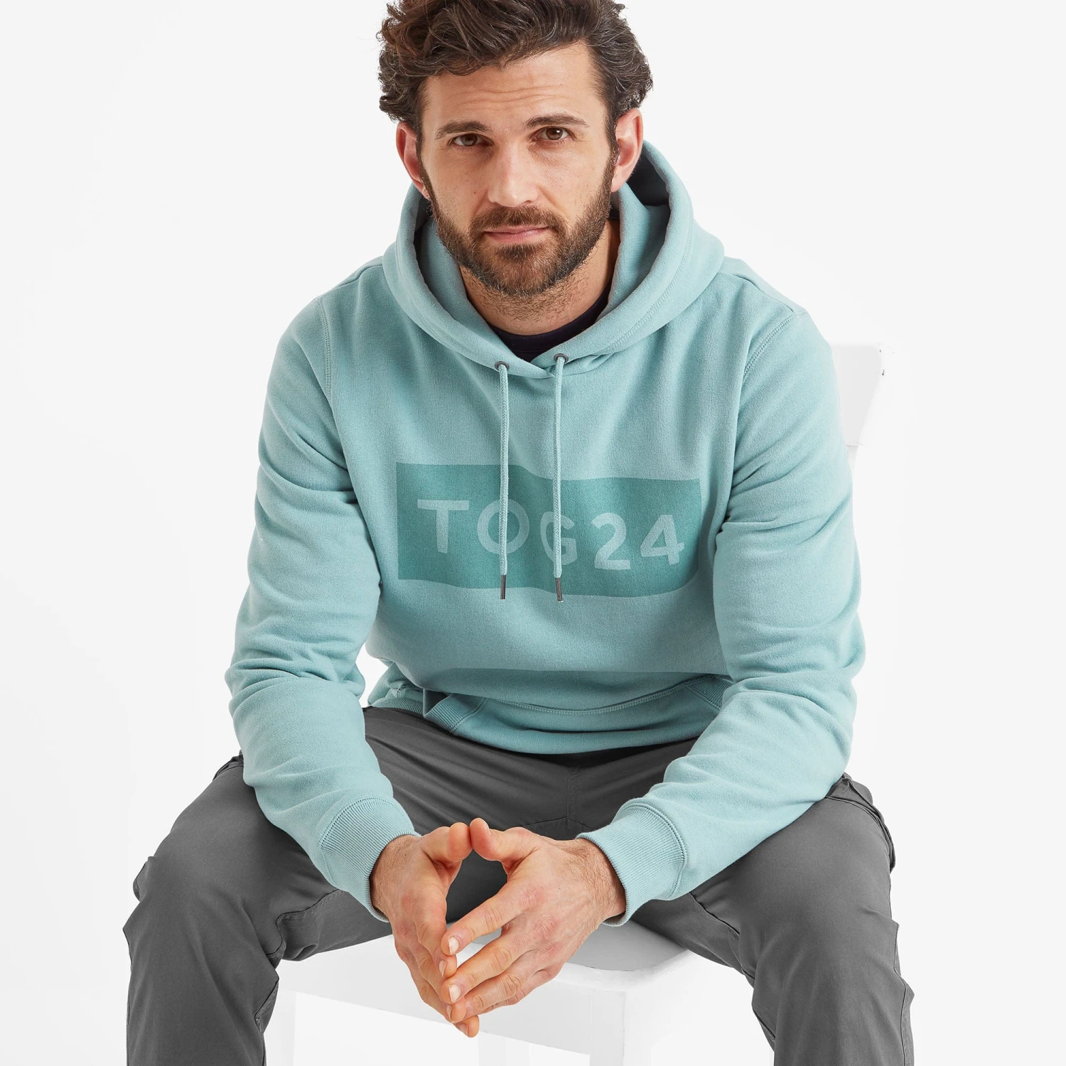 Barron Mens Hoodie - Muted Teal - Image 4