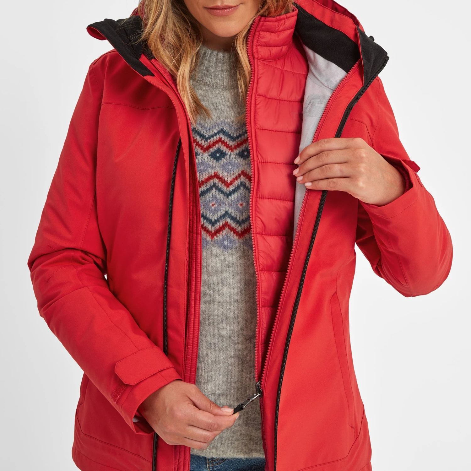 Beverley Womens 3-in-1 Waterproof Jacket - Dark Coral - Image 2