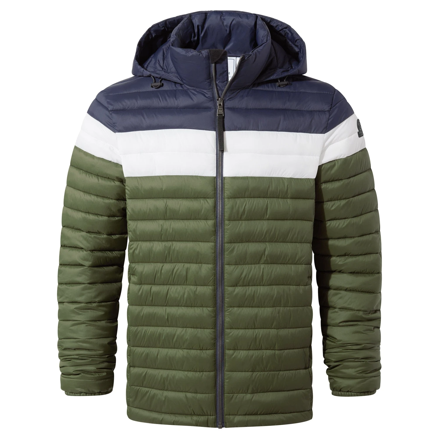 Bowburn Mens Padded Jacket - Khaki/Steel Blue - Image 7