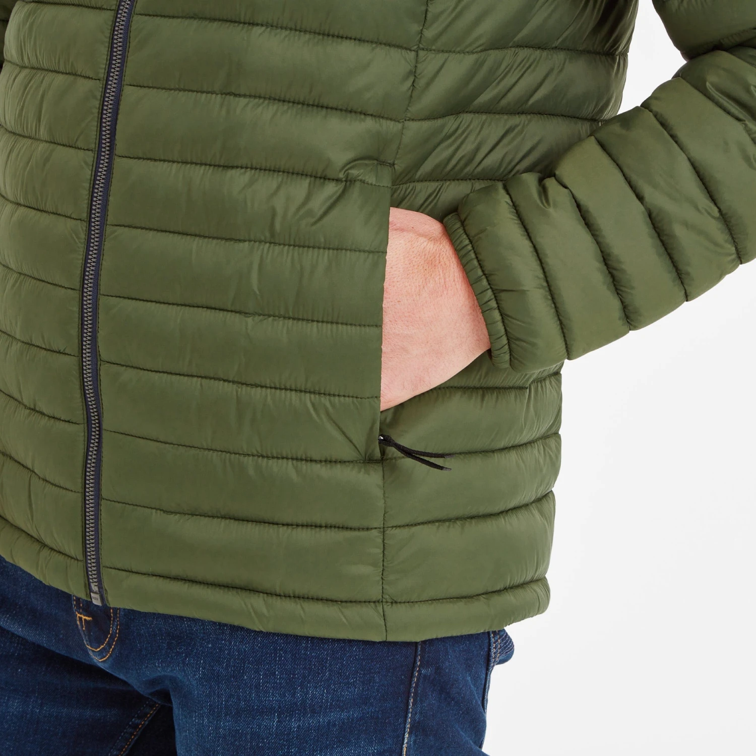 Bowburn Mens Padded Jacket - Khaki/Steel Blue - Image 5