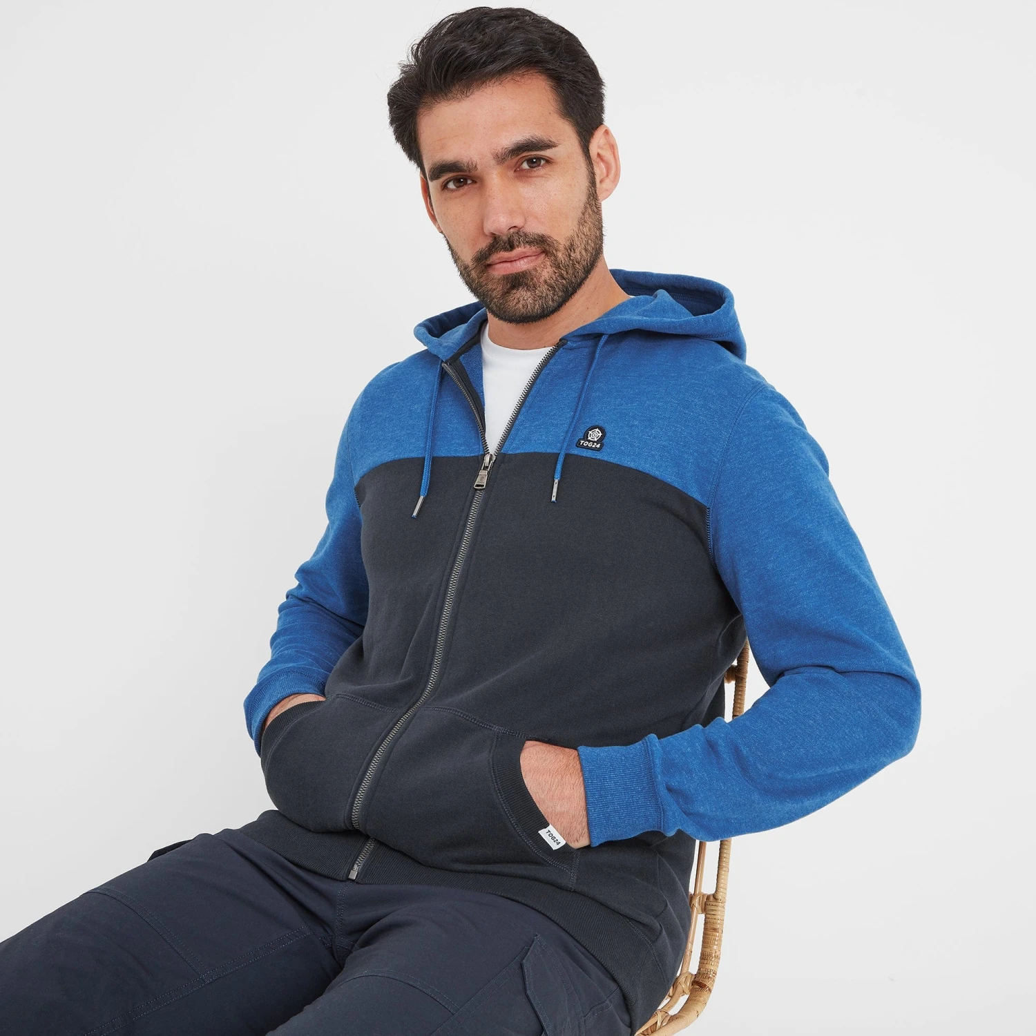 Boyce Mens Hoody - Dark Indigo/Sapphire Blue Marl - Image 8