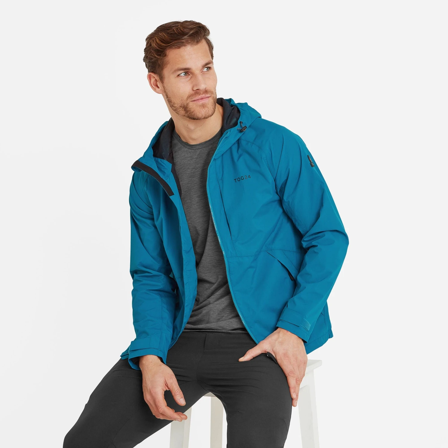 Brigsteer Mens Waterproof Jacket - Peacock Blue - Image 4