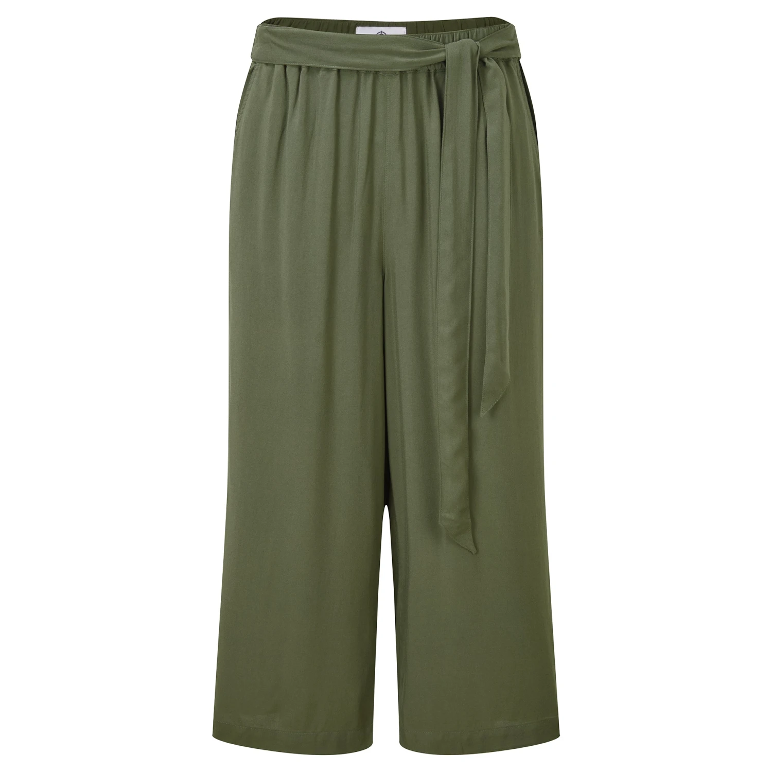 Cassie Womens Wide Leg Cropped Trousers - Khaki - Image 5