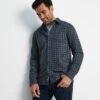 Conway Mens Flannel Check Long Sleeve Shirt - Dark Indigo/Washed Blue Check