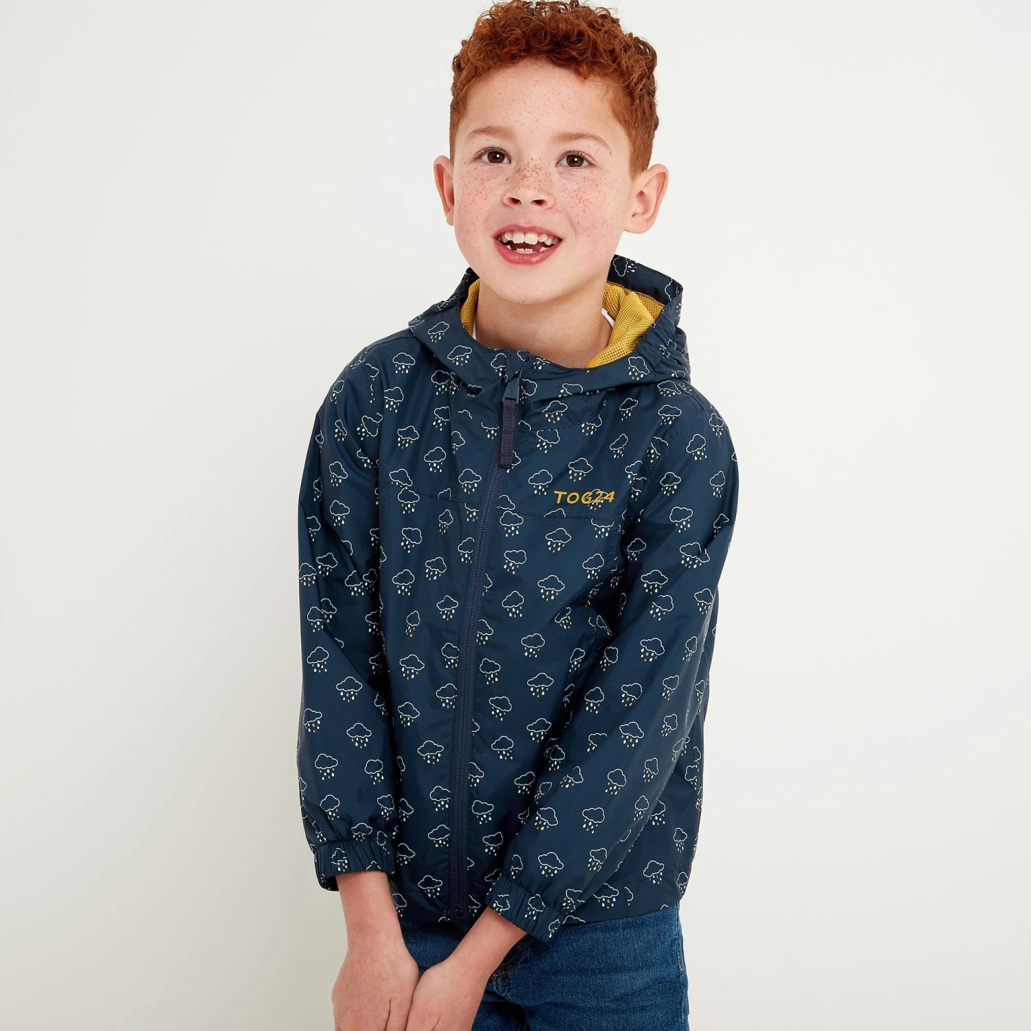 Copley Kids Waterproof Jacket - Dark Indigo Cloud Print - Image 4