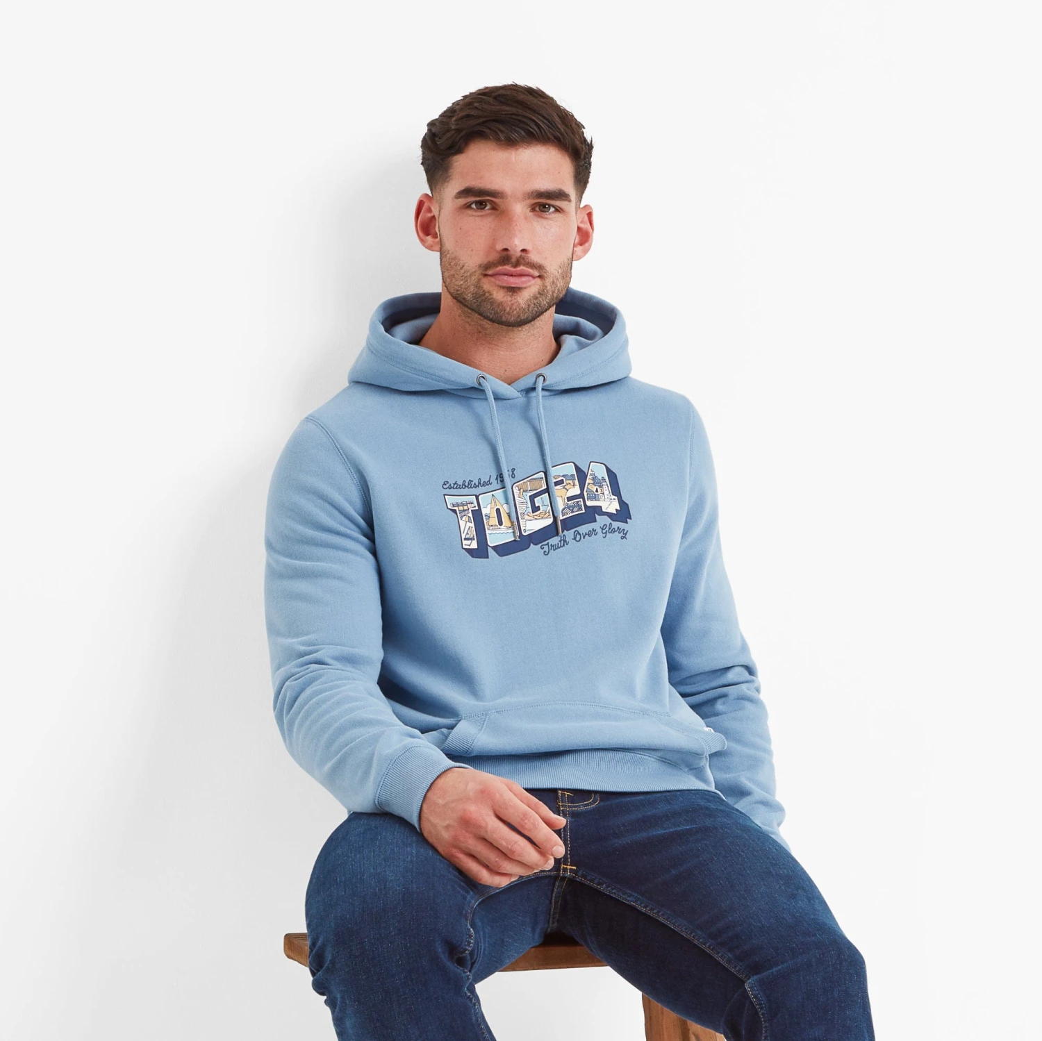 Cox Mens Hoodie - Blue Haze - Image 4
