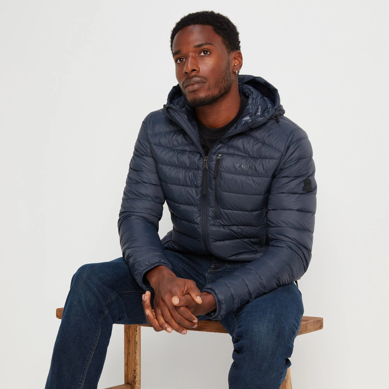 Drax Mens Hooded Down Jacket - Navy