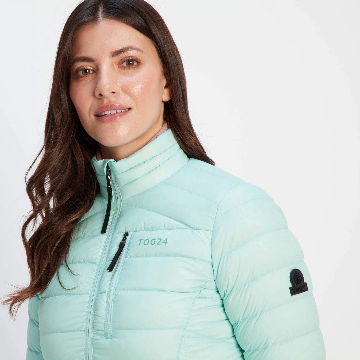 Drax Womens Funnel Down Jacket - Mint Blue - Image 2