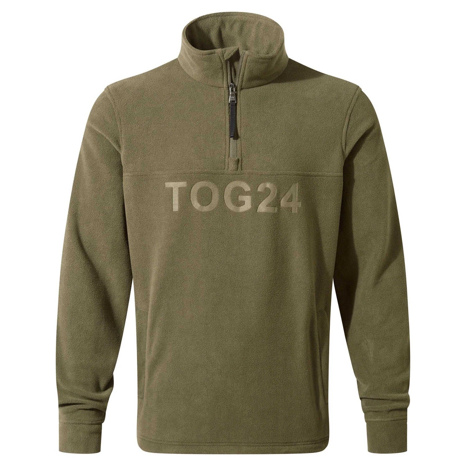 Drewery Mens Quarter Zip Fleece - Khaki - Image 8