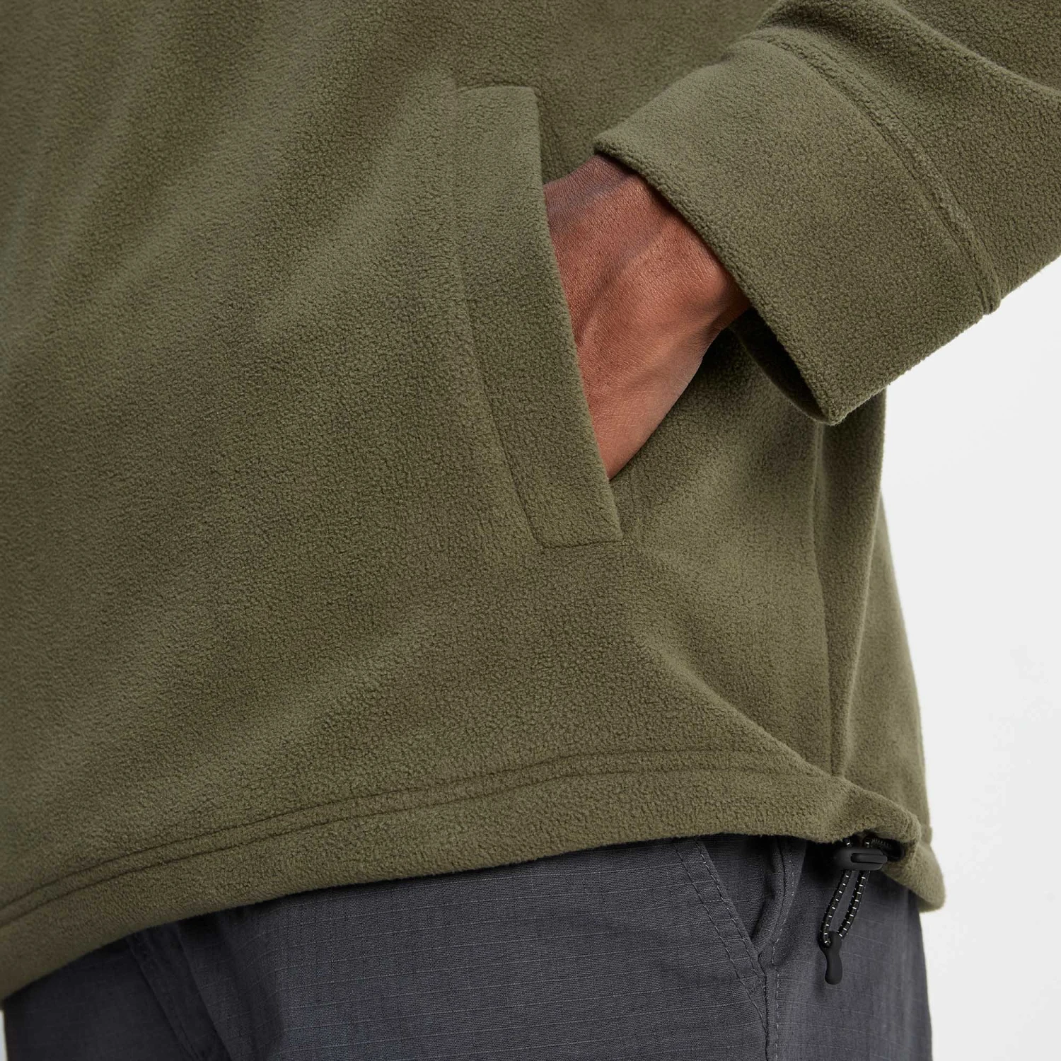 Drewery Mens Quarter Zip Fleece - Khaki - Image 4