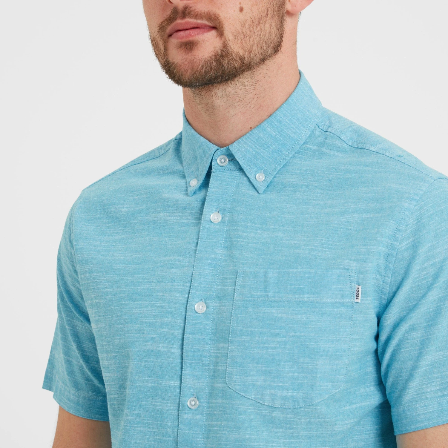 Dwaine Mens Short Sleeve Shirt - Aqua - Image 7