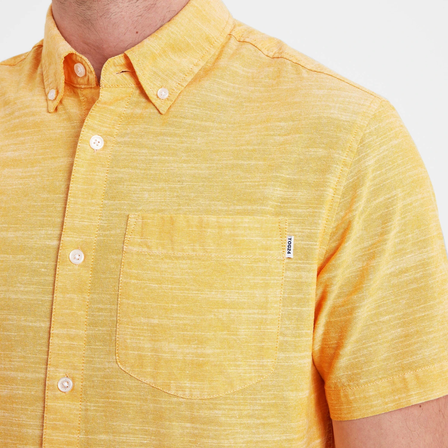 Dwaine Mens Short Sleeve Shirt - Bright Yellow - Image 7