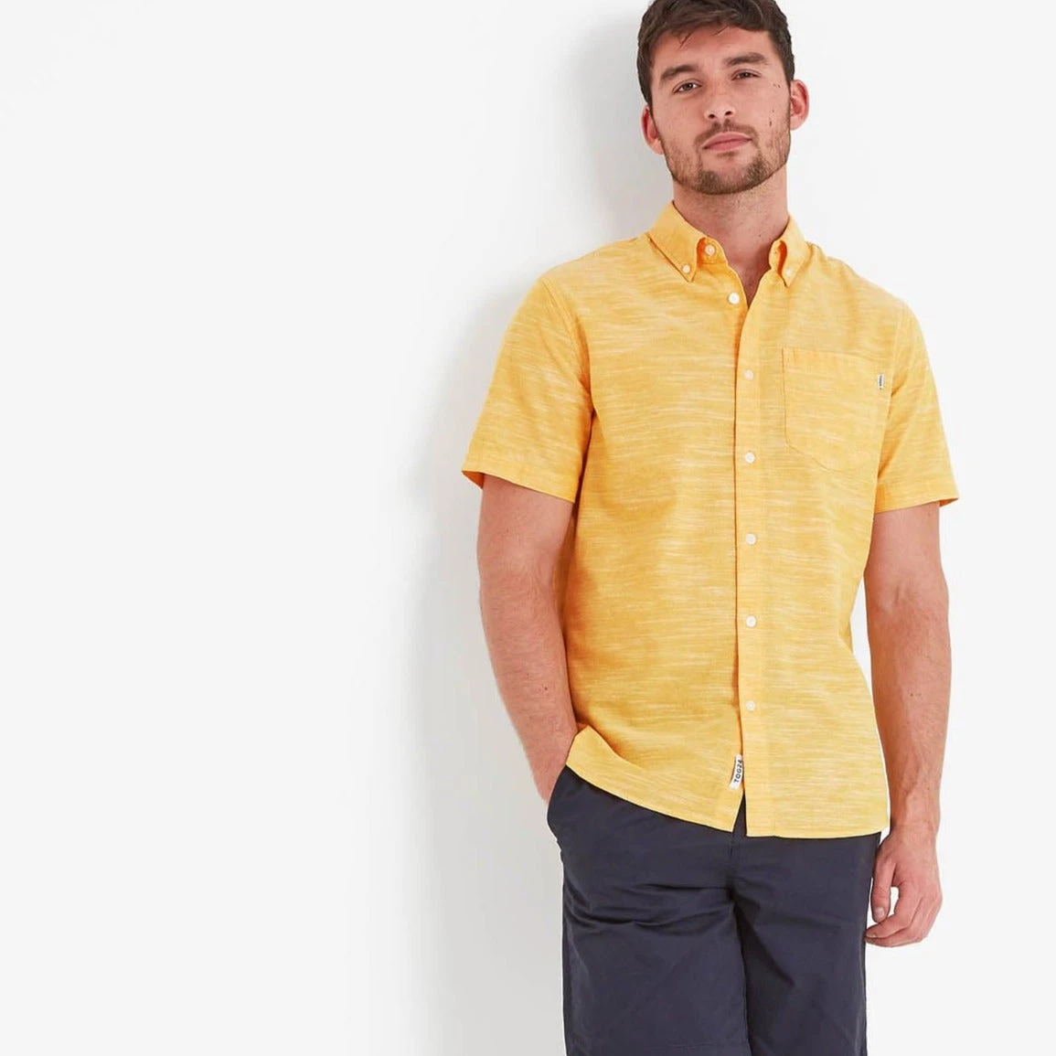 Dwaine Mens Short Sleeve Shirt - Bright Yellow - Image 4