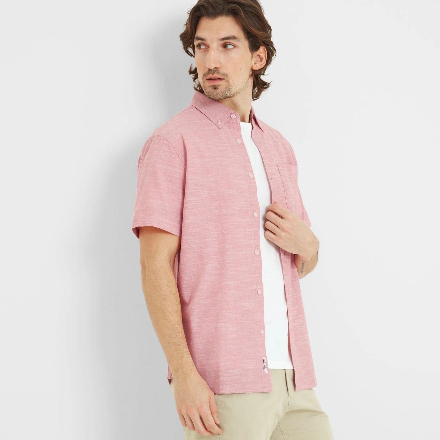 Dwaine Mens Short Sleeve Shirt - Washed Red - Image 2