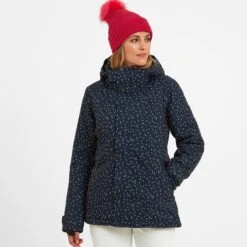 Eva Womens Ski Jacket - Dark Indigo Confetti Print
