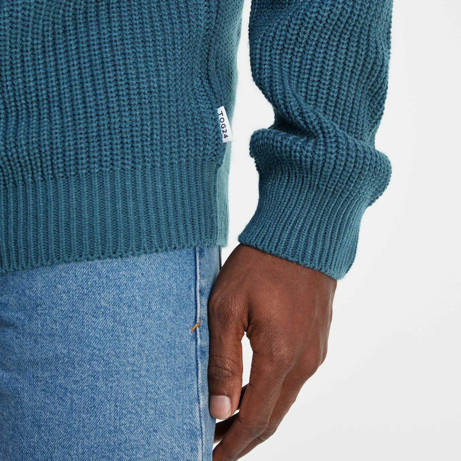 Ezio Mens Jumper - Petrol Blue - Image 4