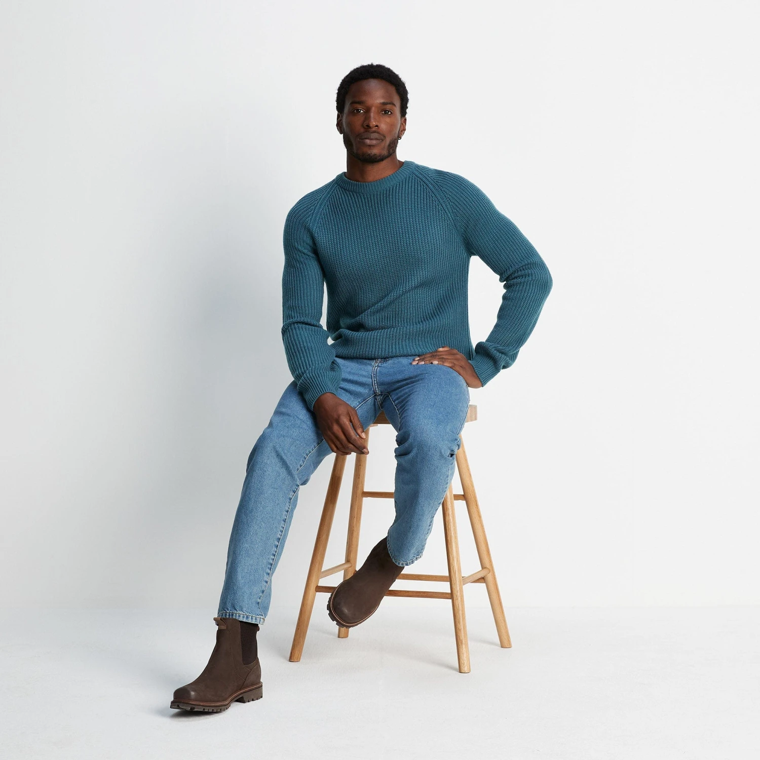 Ezio Mens Jumper - Petrol Blue - Image 6