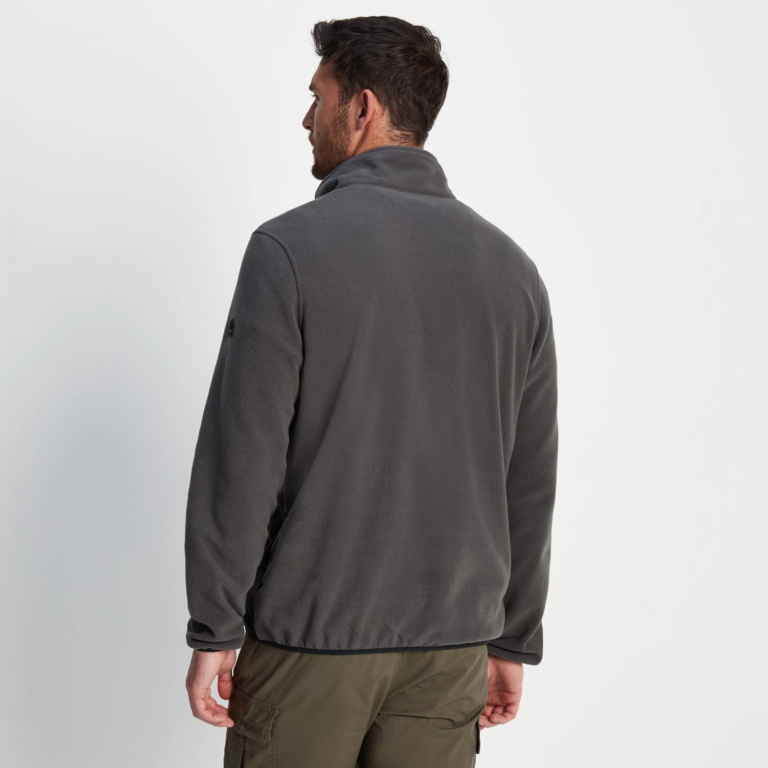 Farlow Mens Press Stud Neck Fleece - Black - Image 2