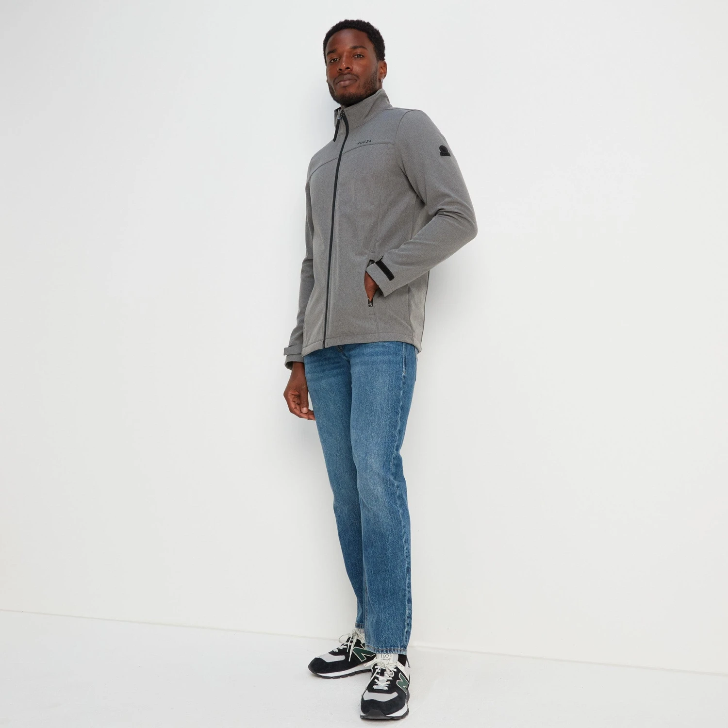 Feizor Mens Shower Resistant Softshell Jacket - Dark Grey Marl - Image 4