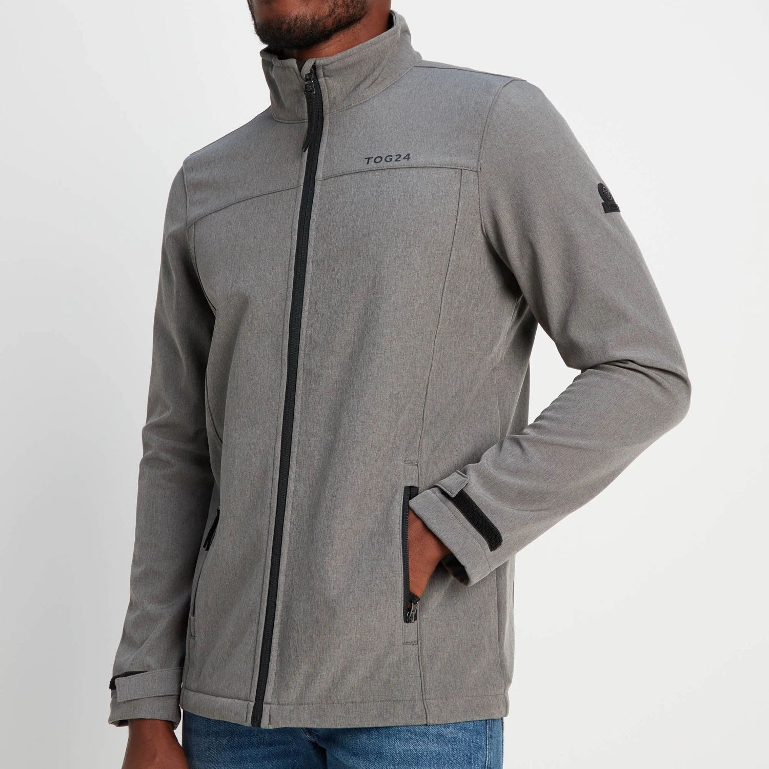 Feizor Mens Shower Resistant Softshell Jacket - Dark Grey Marl - Image 5