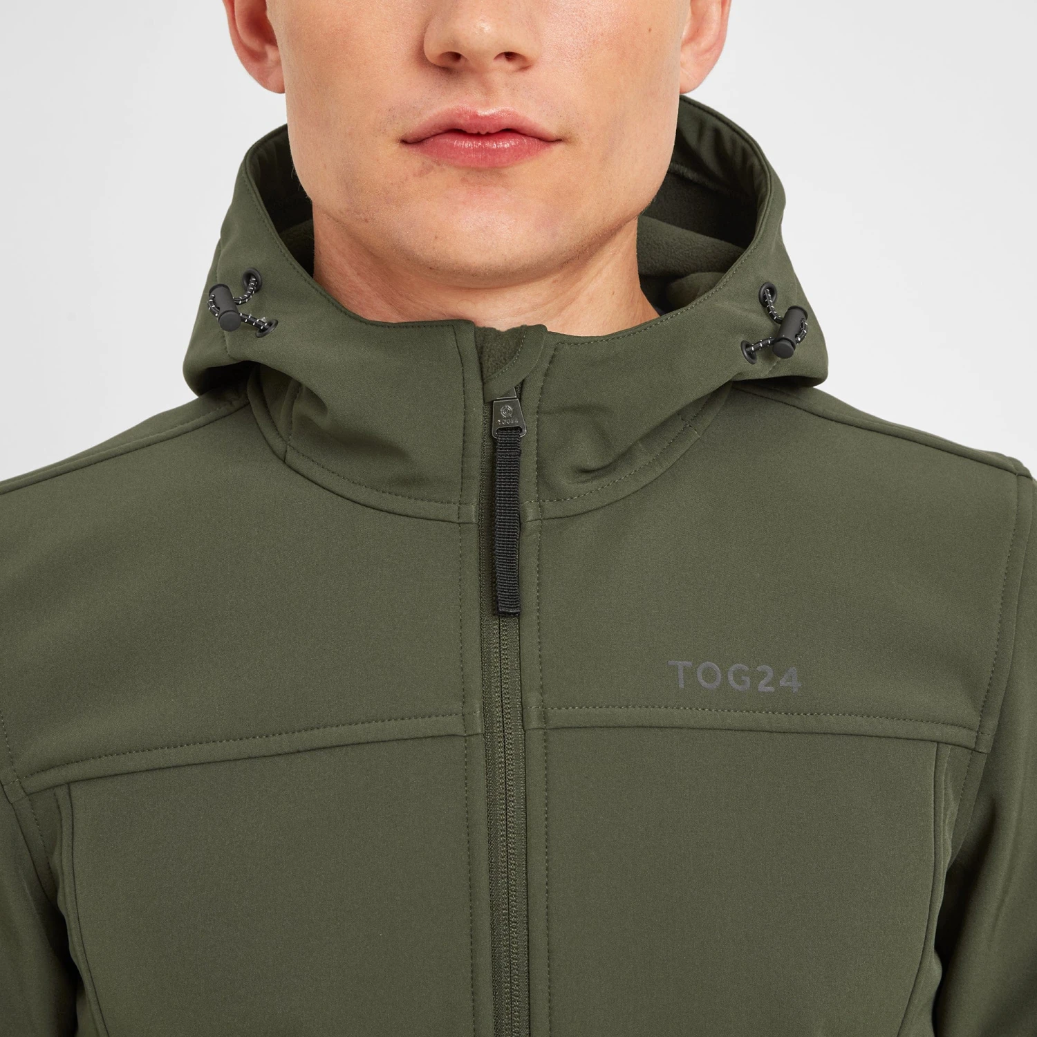 Feizor Mens Shower Resistant Softshell Hooded Jacket - Moss - Image 5