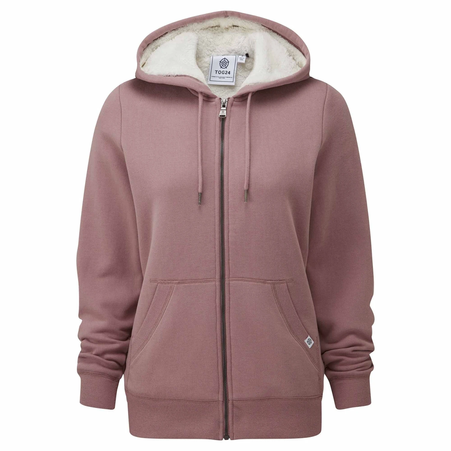 Finch Womens Sherpa Fleece Lined Hoody - Faded Pink - Image 6