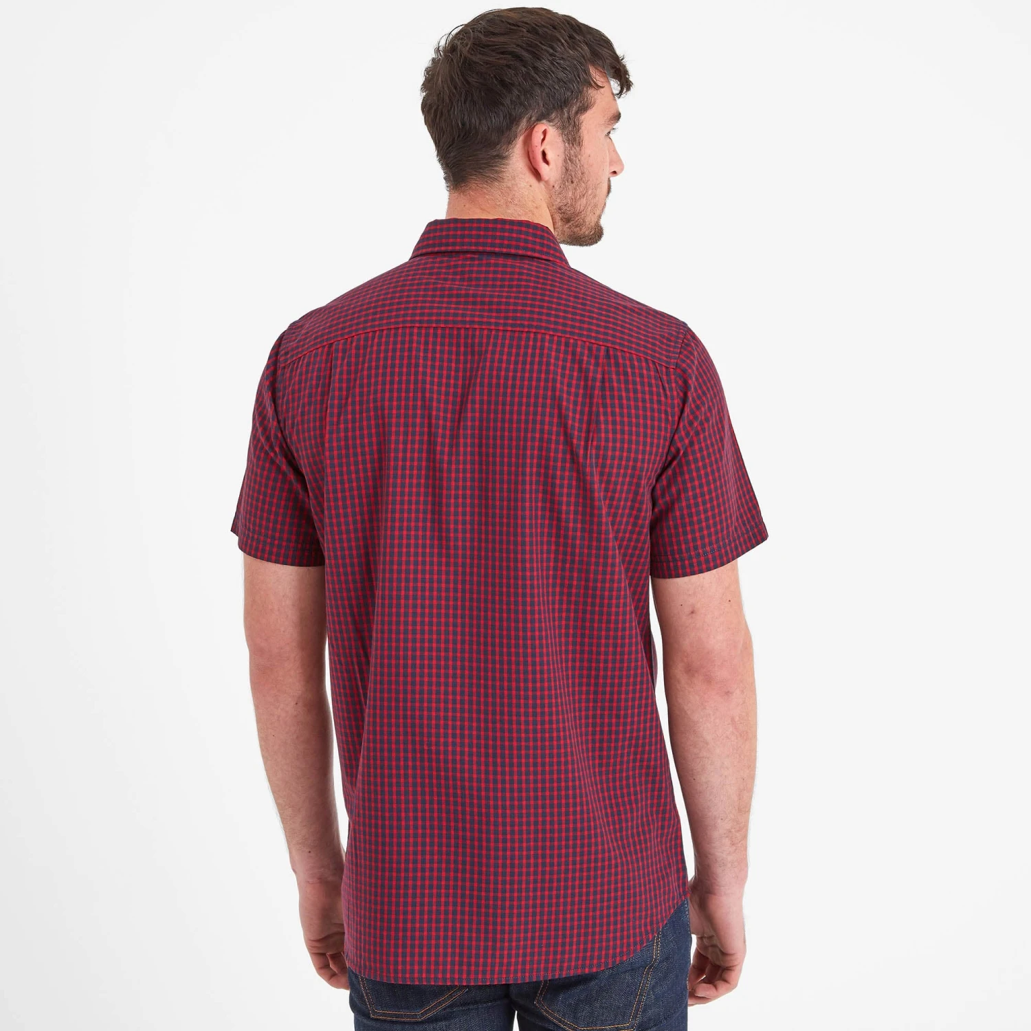 Foster Mens Check Shirt - Rio Red - Image 3