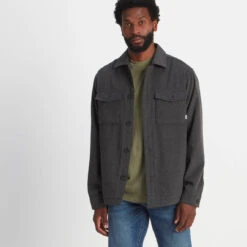Foxton Mens Shacket - Dark Grey Check