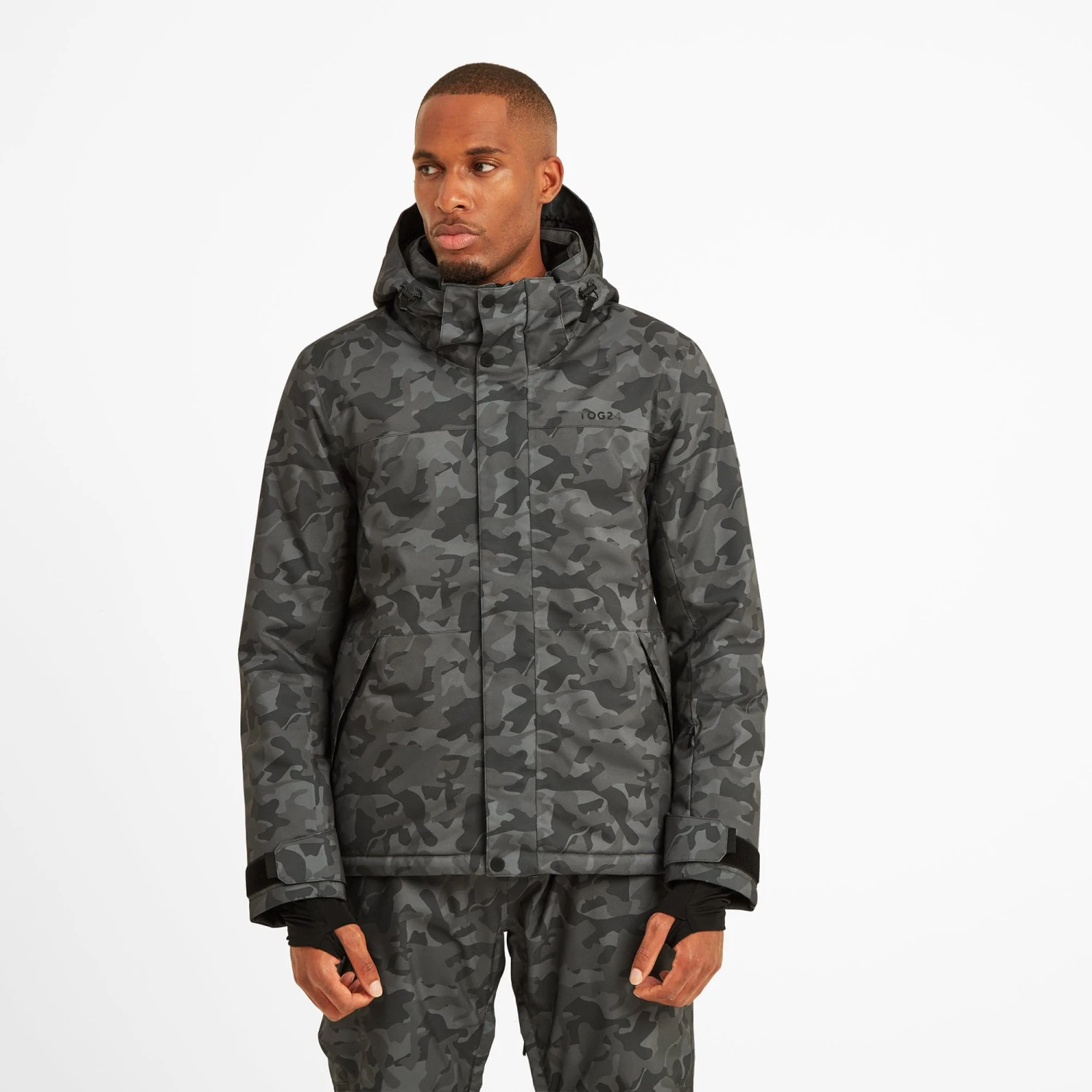 Freestyle Mens Ski Jacket - Steel Grey Camo - Image 2