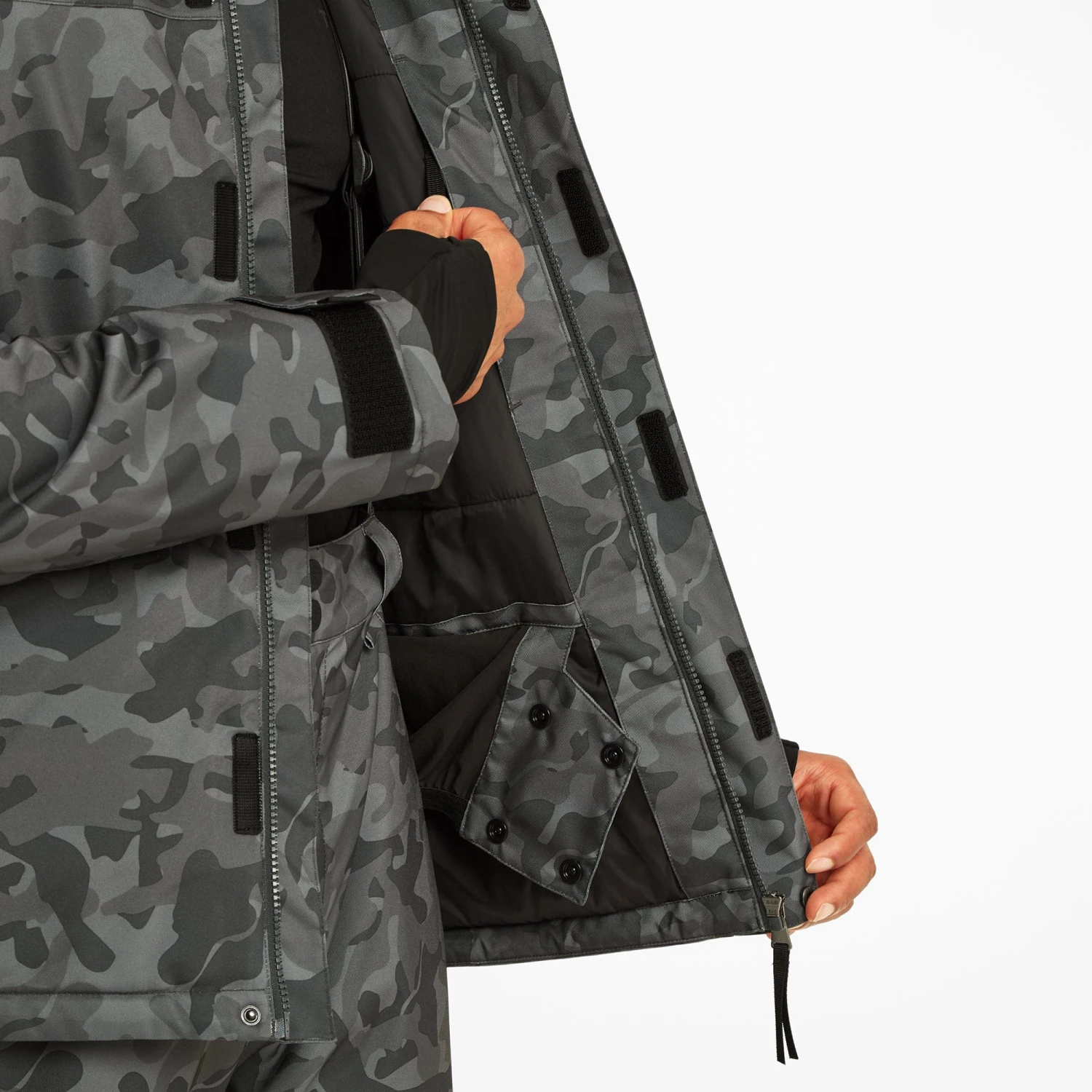 Freestyle Mens Ski Jacket - Steel Grey Camo - Image 9