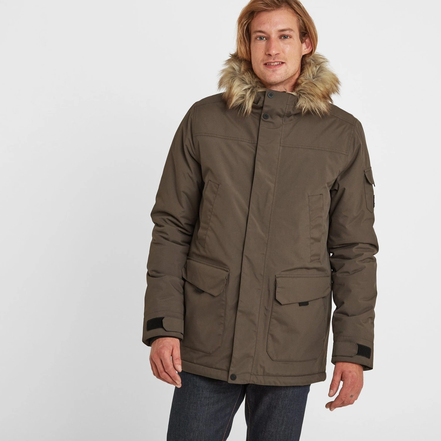 Garrick Mens Waterproof Parka - Dark Khaki - Image 2