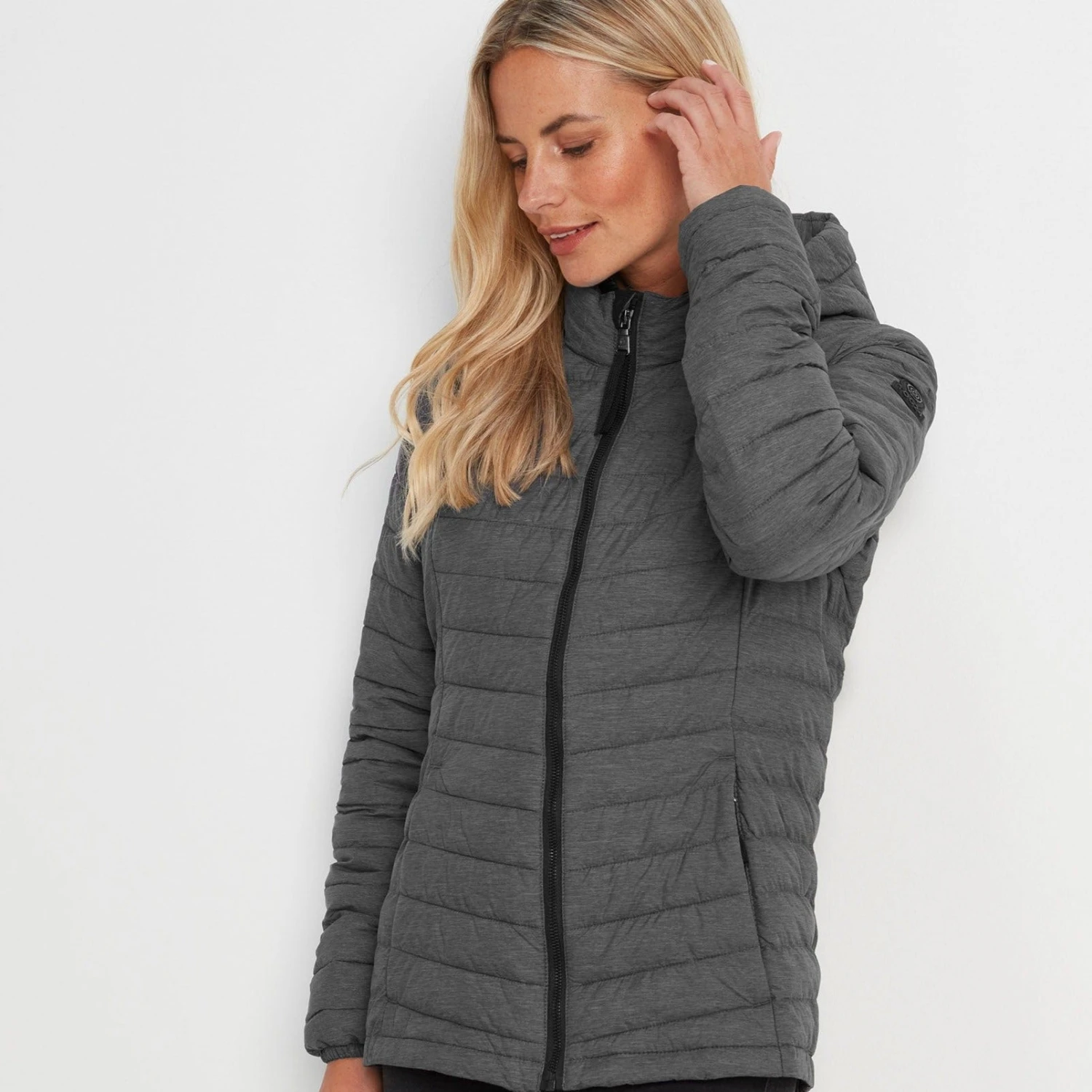 Garriston Womens Lightweight Padded Jacket - Grey Marl - Image 2