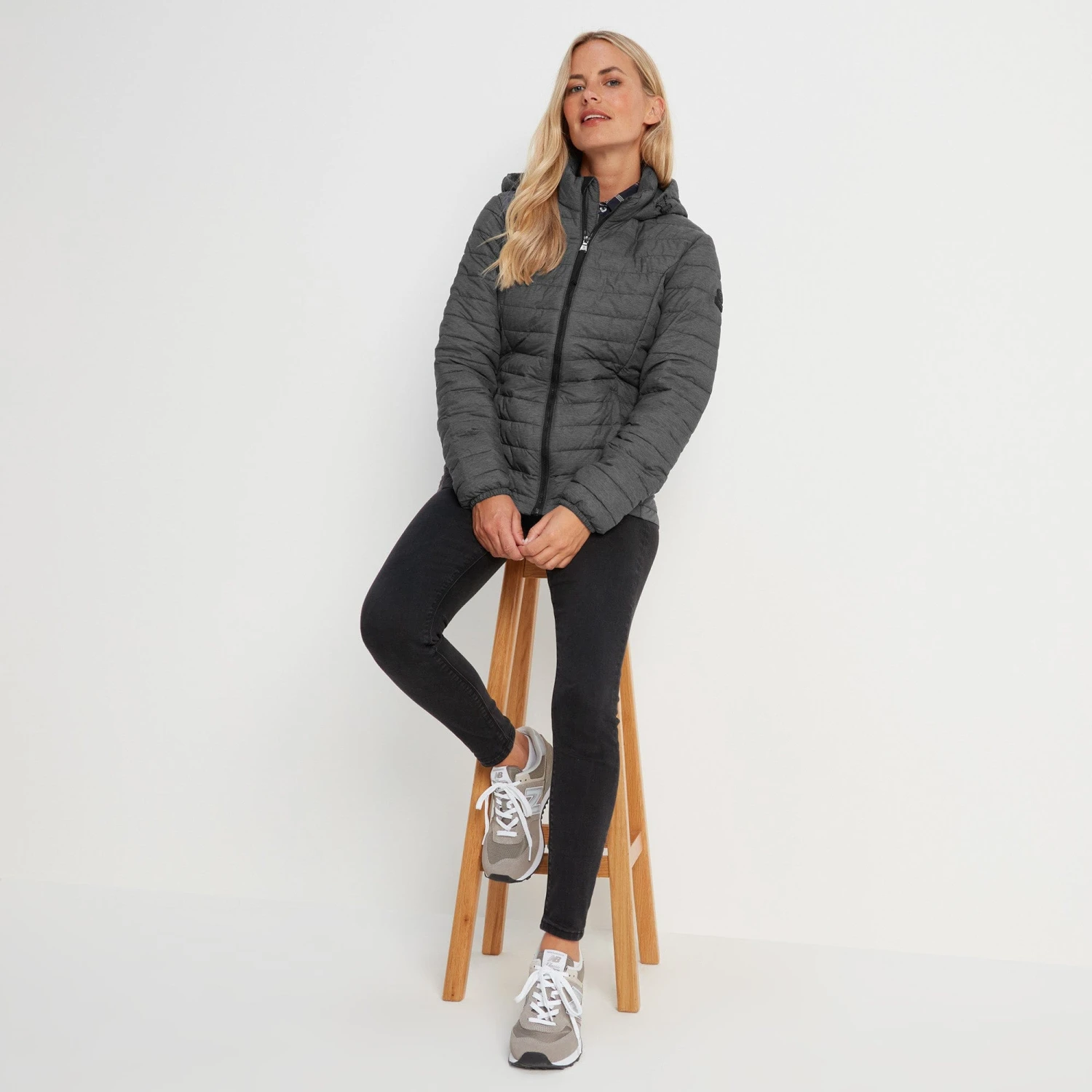 Garriston Womens Lightweight Padded Jacket - Grey Marl - Image 3