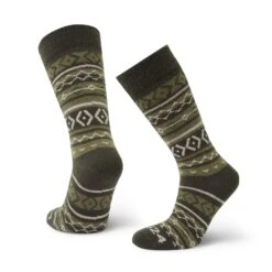 Herdwick Lambswool Walking Socks - Khaki/Biscuit