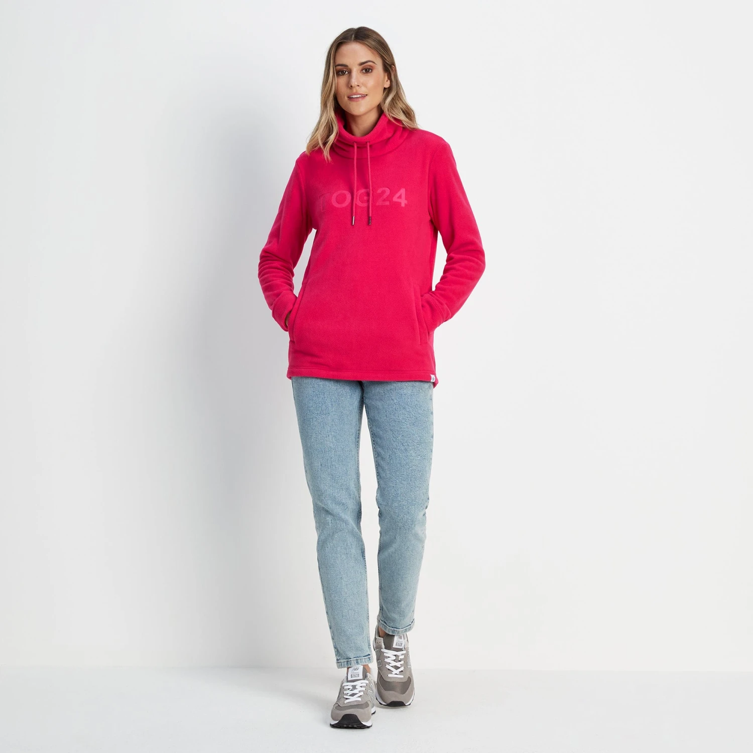 Kirkby Womens Funnel Neck Fleece - Magenta Pink - Image 3