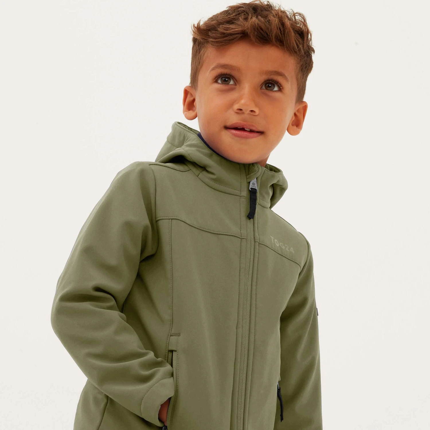 Koroma Kids Softshell Hooded Jacket - Khaki - Image 2