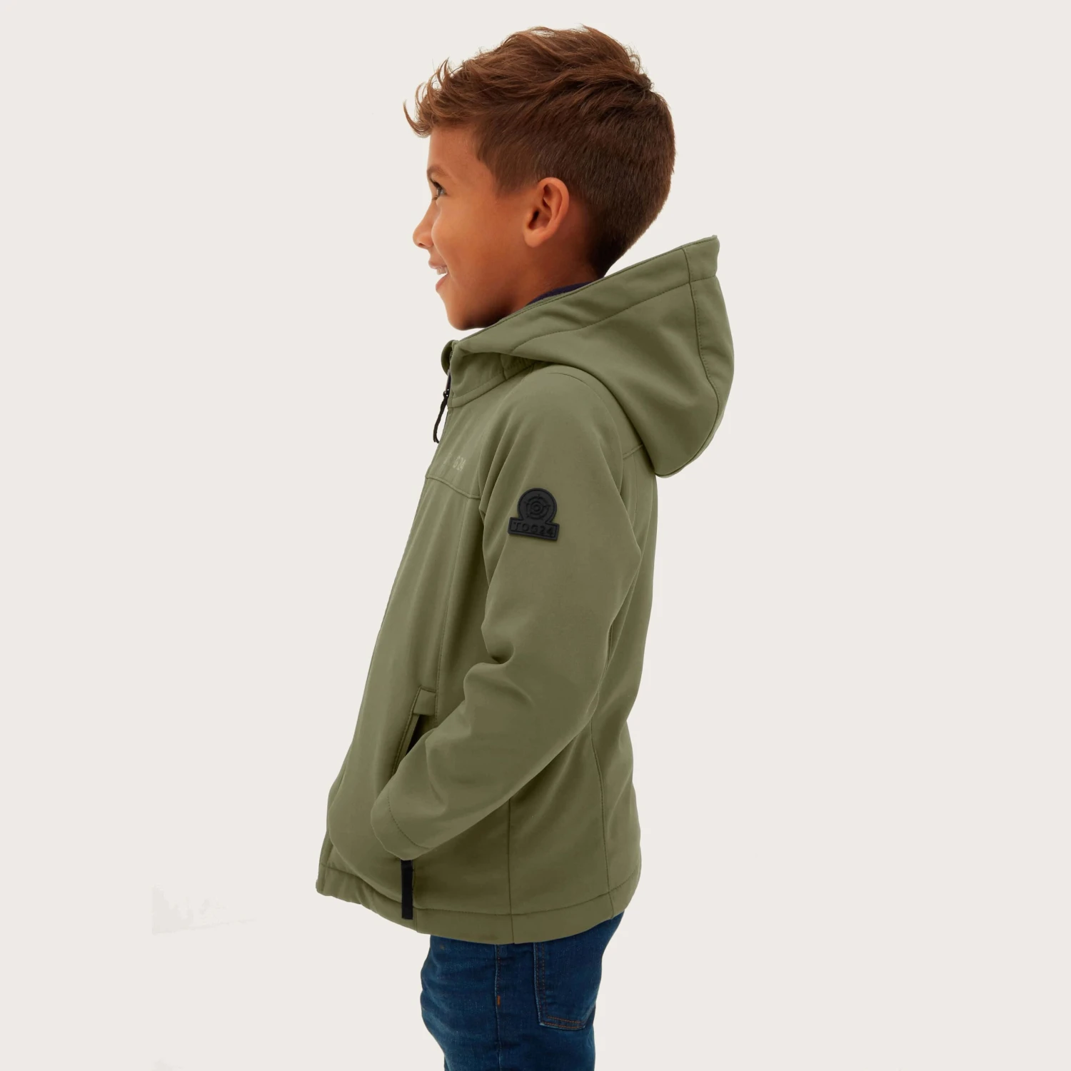 Koroma Kids Softshell Hooded Jacket - Khaki - Image 3
