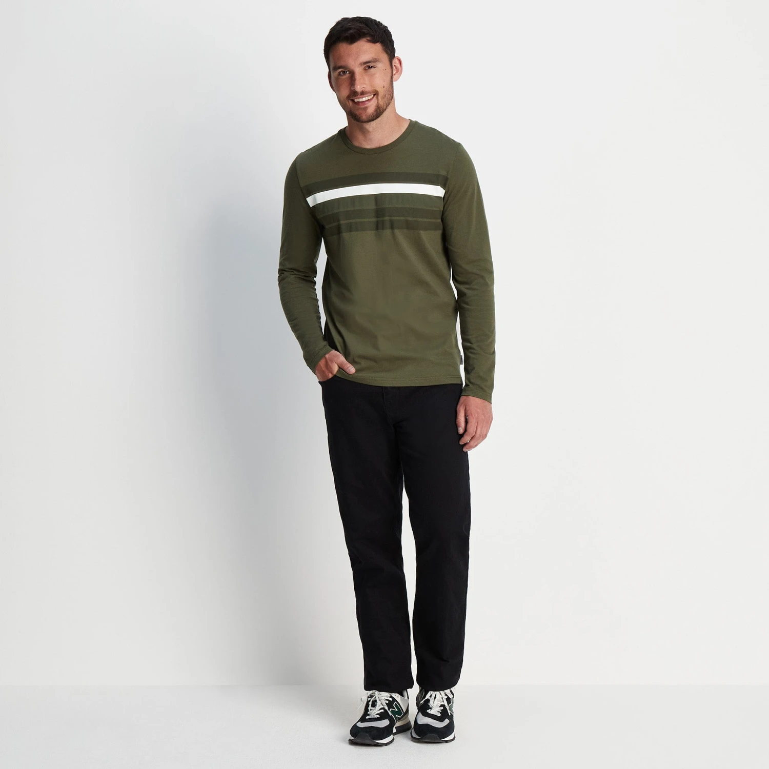 Lewes Mens Long Sleeve T-Shirt - Khaki - Image 3