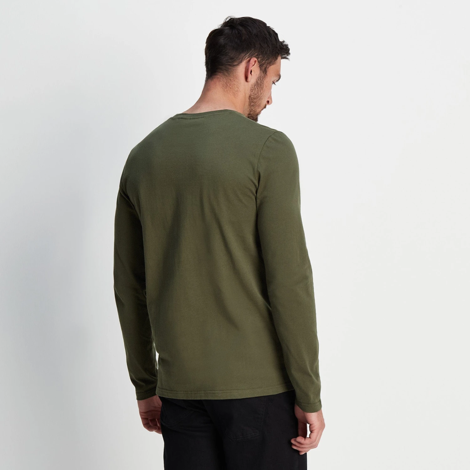 Lewes Mens Long Sleeve T-Shirt - Khaki - Image 2