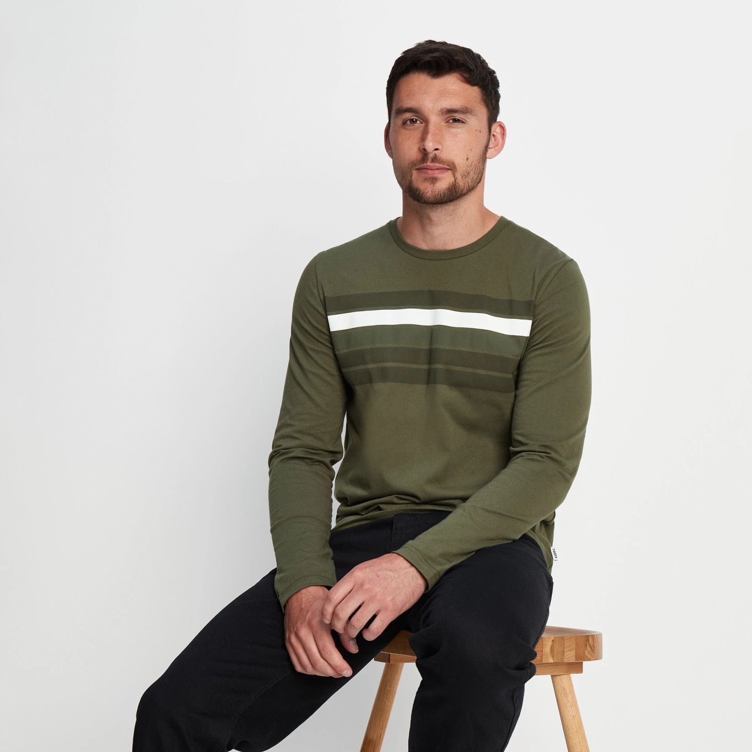 Lewes Mens Long Sleeve T-Shirt - Khaki - Image 7