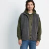 Mackay Mens Sherpa Fleece Gilet - Soot Grey