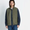 Mackay Mens Sherpa Fleece Gilet - Khaki