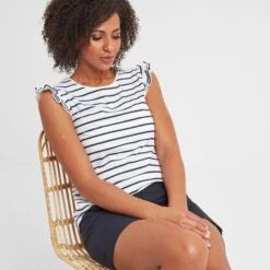 Maribel Womens Vest - Optic White Stripe