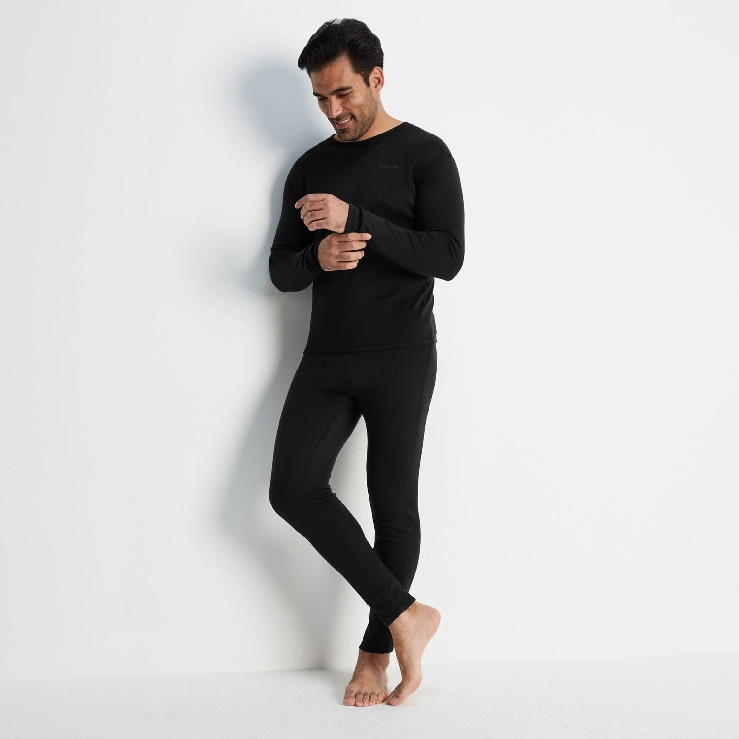 Meru Mens Cashmere Touch Base Layer Set - Black - Image 13