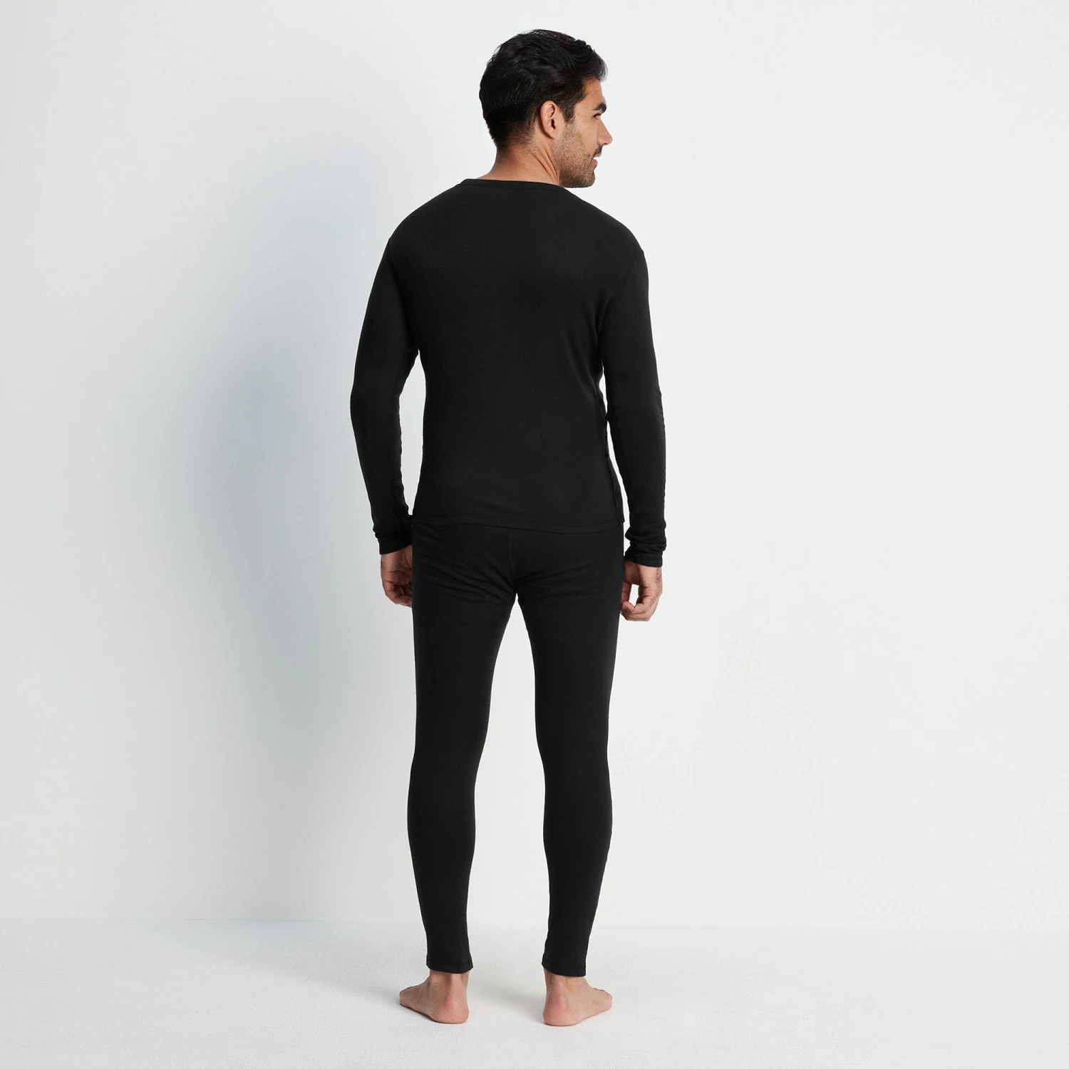 Meru Mens Cashmere Touch Base Layer Set - Black - Image 4