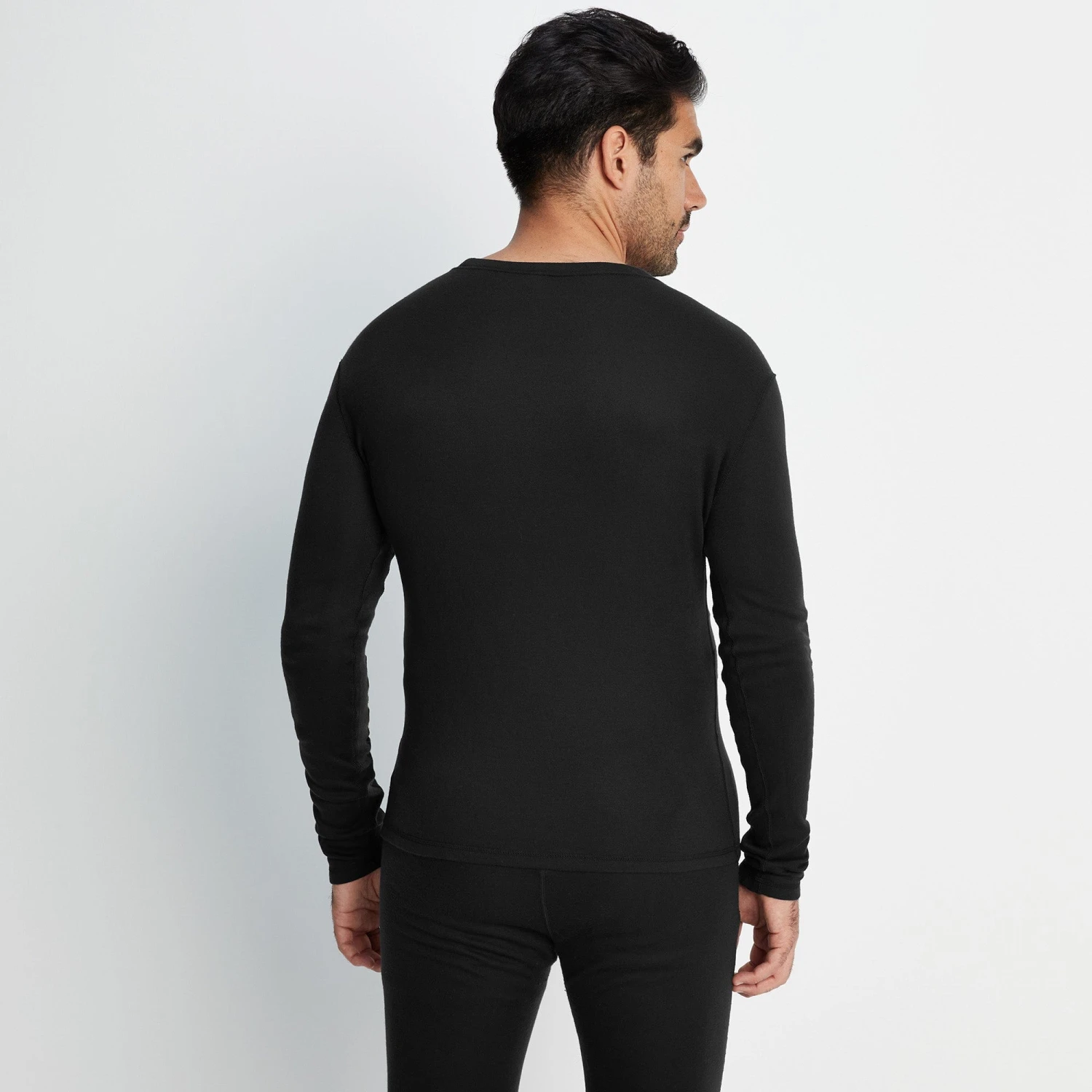 Meru Mens Cashmere Touch Base Layer Set - Black - Image 5